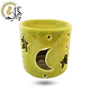 اسانس سوز سرامیکی سبز کد 554 | جاعودی و اسانسسوز سرامیکی طرح ماه و ستاره