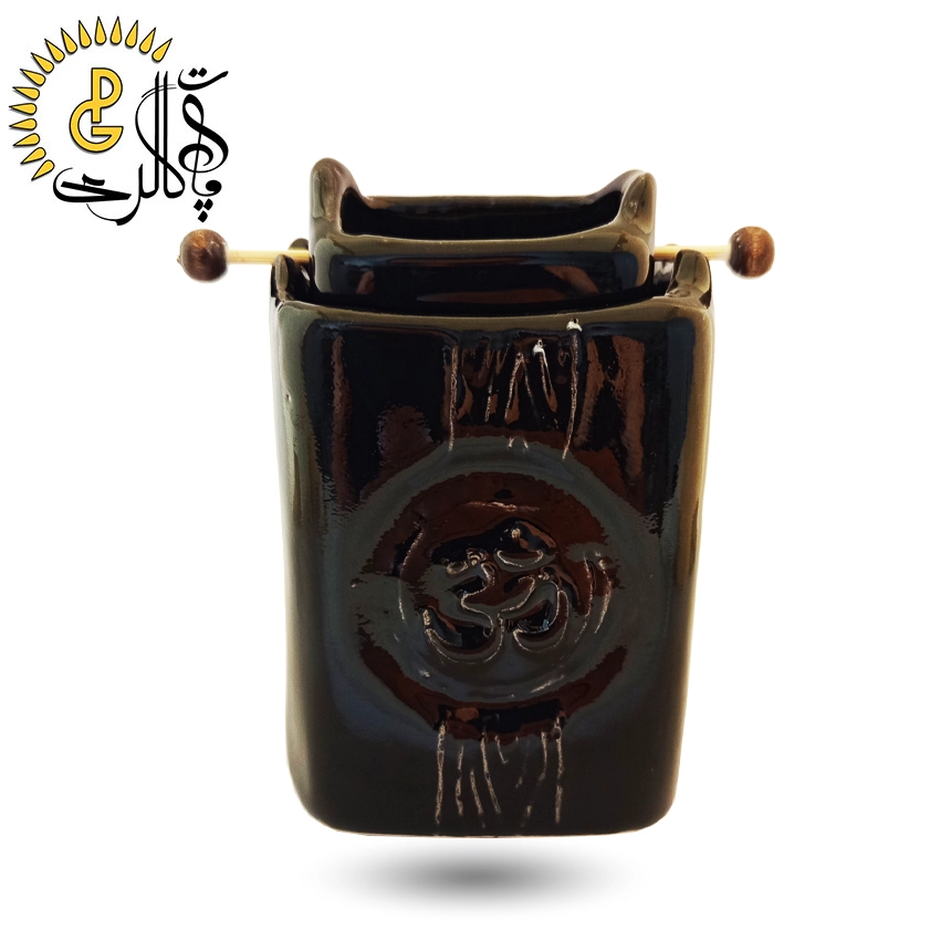 اسانس سوز سرامیکی سطل‌دار مشکی کد 5562