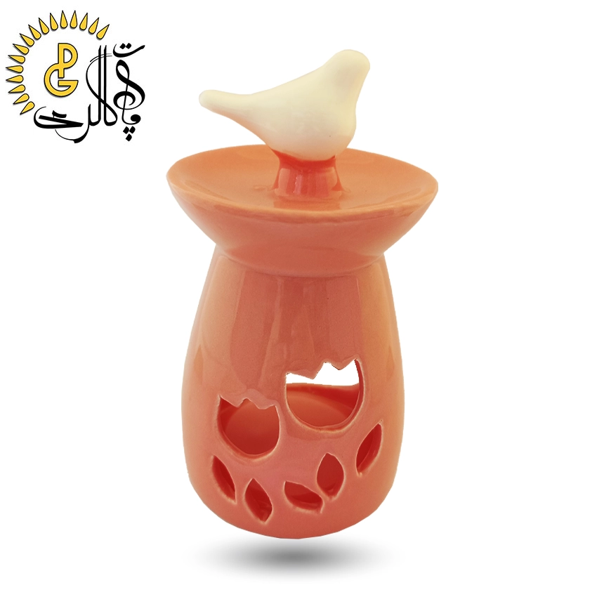 اسانس‌سوز سرامیکی صورتی طرح پرنده کد 895 | جاعودی و وارمر دکوراتیو مخصوص رایحه‌درمانی و مدیتیشن