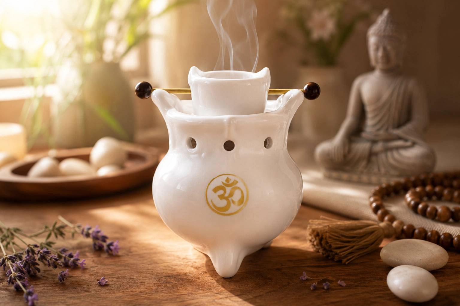 اسانس سوز سرامیکی سطل دار سفید کد 5541